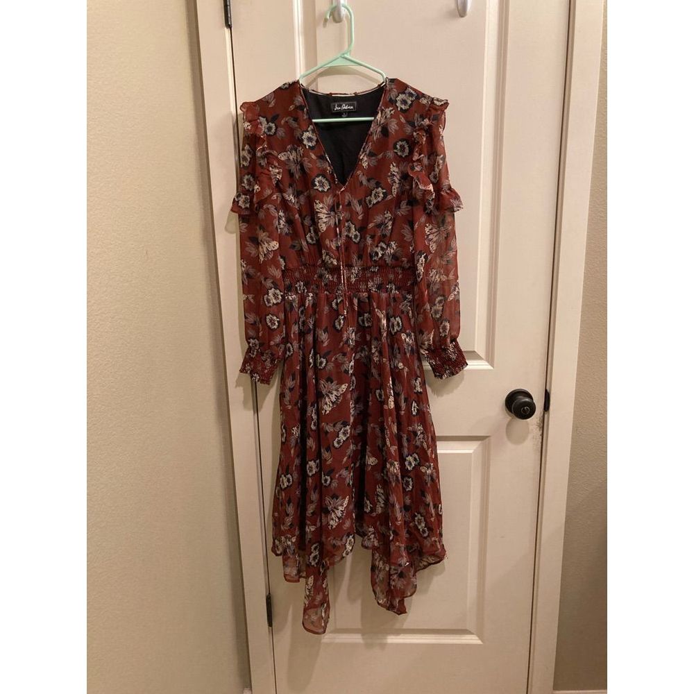Sam Edelman Long-sleeve Floral Fanciful Flower Dress